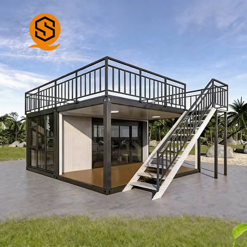 Casa Contemporánea 2-Story con Terraza en la Azotea - Grandes Ventanas de Cristal, Diseño Abierto, Perfecta para Uso Frente a la Playa o en un Resort