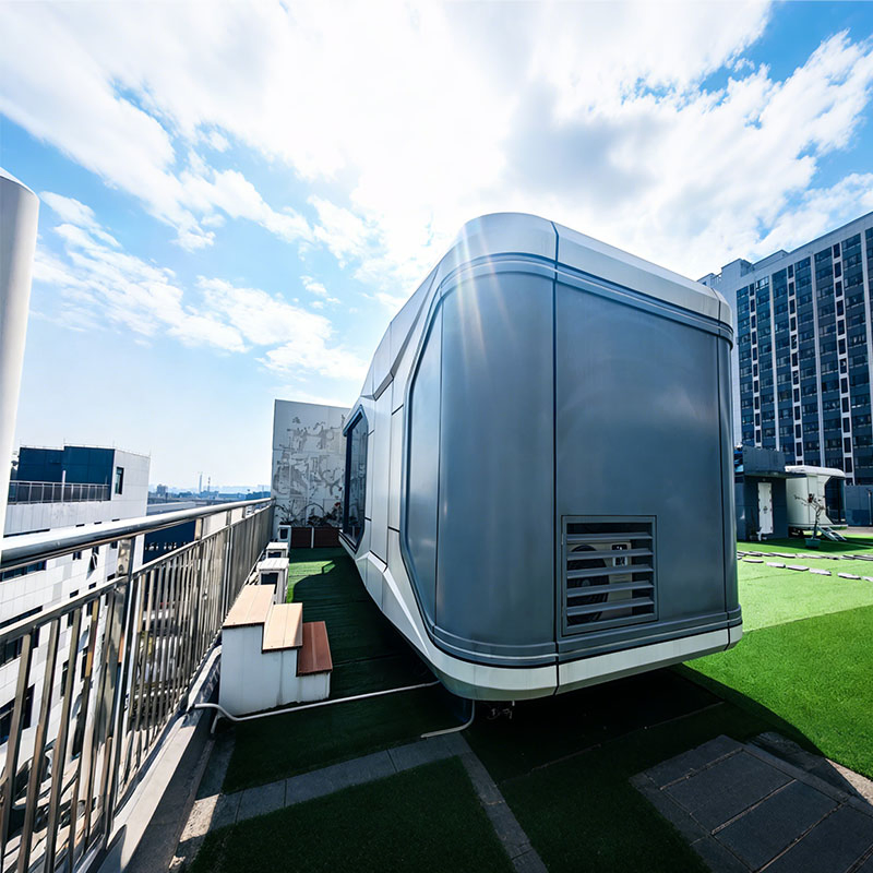 Cápsula Espacial Panorámica de Alta Tecnología Hotel Modular Prefabricado Resort Retiro de Aleación