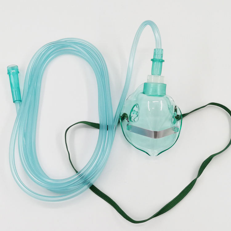 Mascarilla de oxígeno desechable de PVC con tubo tipo EOS esterilizada y desinfectante