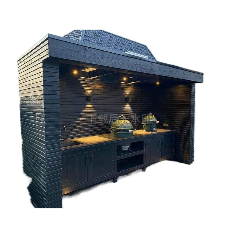 Muebles de cocina al aire libre modulares de acero inoxidable personalizados más populares, isla de cocina al aire libre BBQ