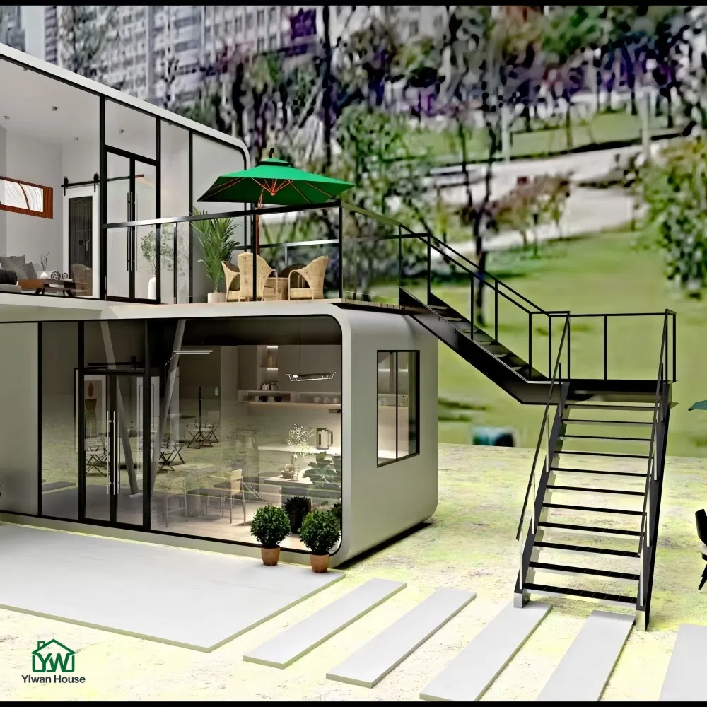 Construcción de bajo carbono y ahorro de energía, fábrica de cabañas de manzana, precio moderno de casa cápsula modular, casa prefabricada de estructura de acero, cabaña ecológica verde para turismo