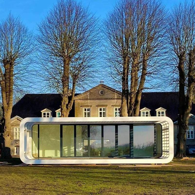 Alojamiento modular en campamento, casa prefabricada, cápsula espacial, hotel cápsula, hogar cápsula, casa inteligente prefabricada