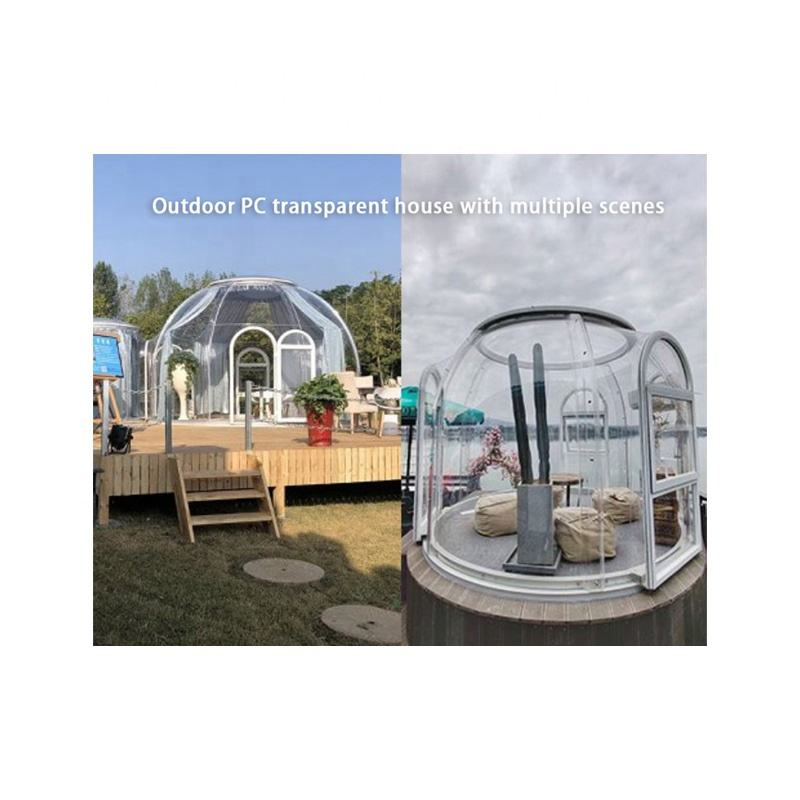 Estilo de vacaciones de diseño moderno, tienda de burbujas iglú, habitación de jardín, tienda de camping, restaurante, sala de reuniones de policarbonato