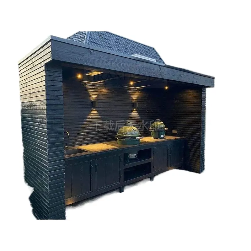 Muebles de cocina al aire libre modulares de acero inoxidable personalizados más populares, isla de cocina al aire libre BBQ