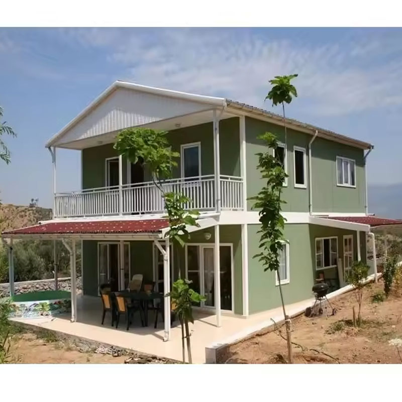 Casa prefabricada de lujo de varios pisos, ensamblaje rápido, villa de estructura de acero ligero en venta