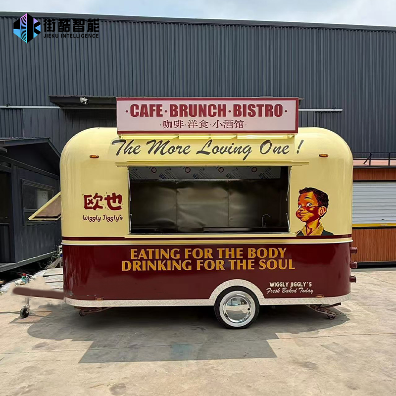 Camión de comida móvil adecuado para helados y papas fritas, remolque de comida portátil