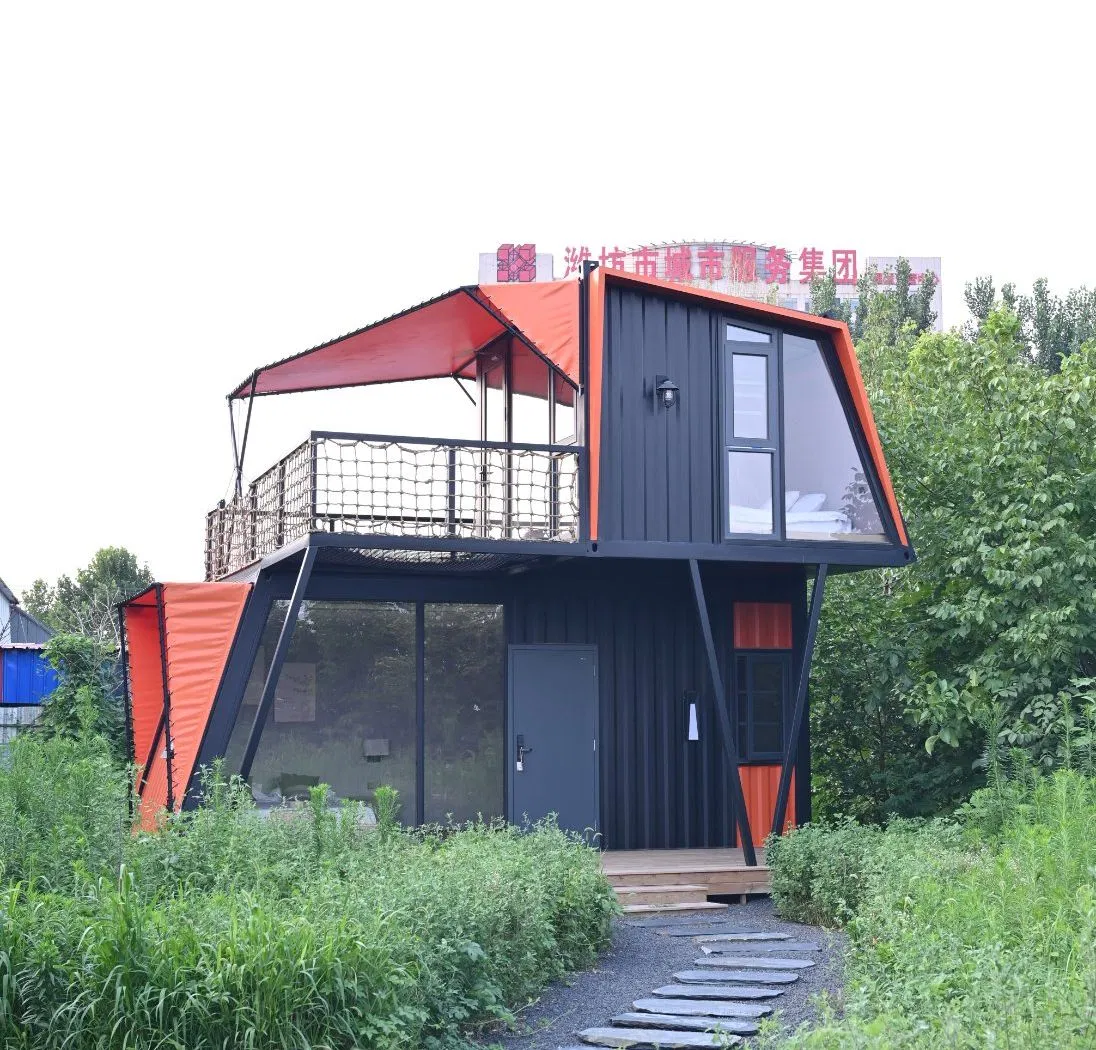 Alojamiento de glamping premium moderno, resort boutique, casa modular de estructura de acero móvil expandible