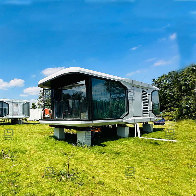 Vivienda prefabricada directa de fábrica, estructura móvil de hotel modular de acero y aluminio, vivienda ecológica en cápsula