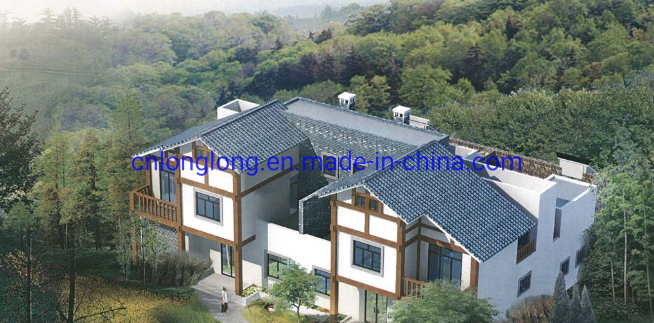 Casa Semi Adosada de Estilo Americano Prefabricada Villa de Acero Ligero 1