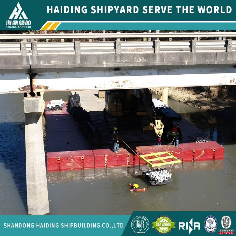 12m Estructura Flotante Impermeable Combinada para Proyectos de Restauración Ecológica de Sedimentos Costeiros, Balsa Modular Marina