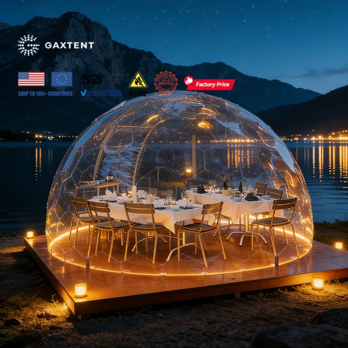 Tienda de hotel esférica personalizada, casa de domo geodésico, transparente, al aire libre, de policarbonato, glamping, vidrio, modular, iglú, domo burbuja