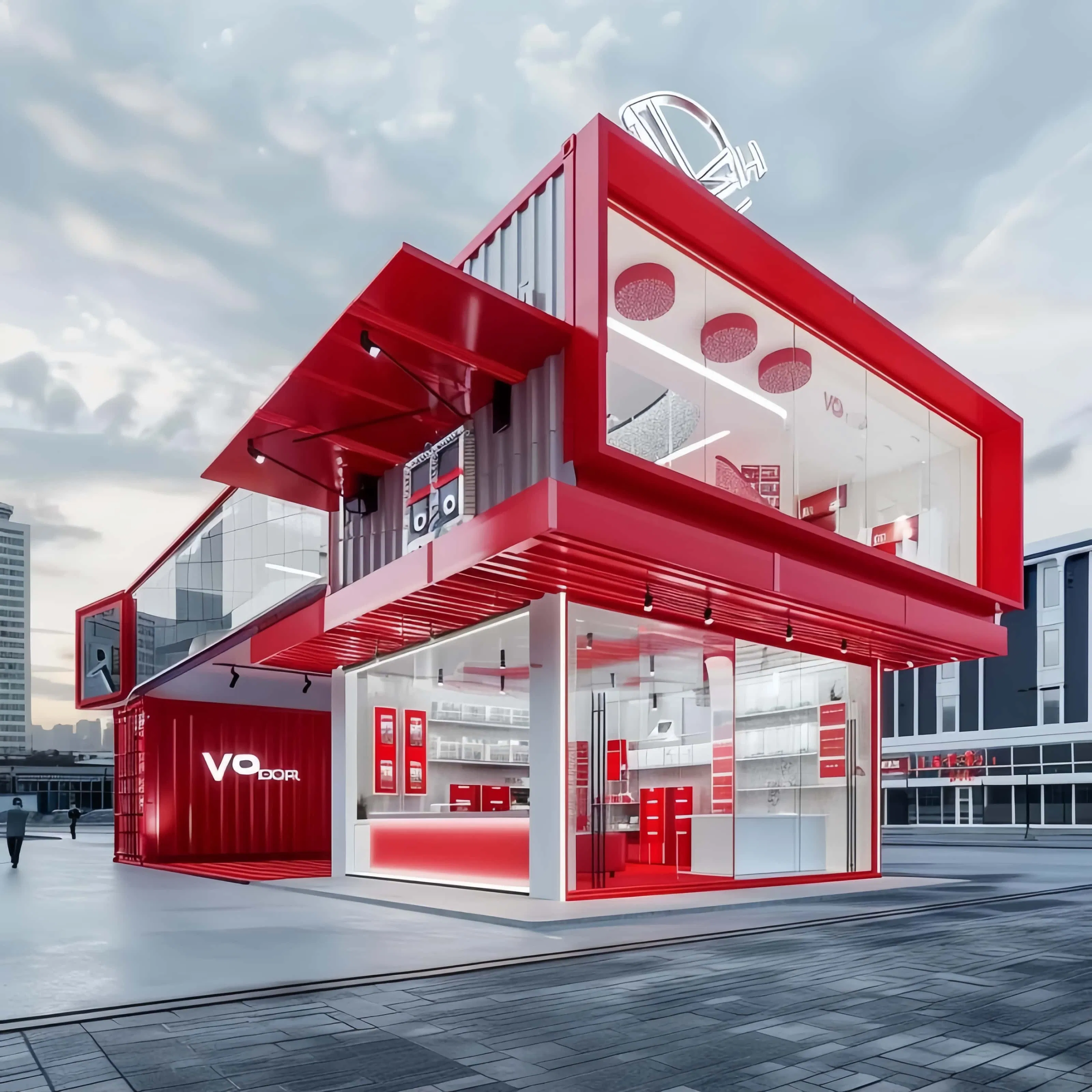 Casa de oficina residencial integrada en contenedor portátil prefabricado