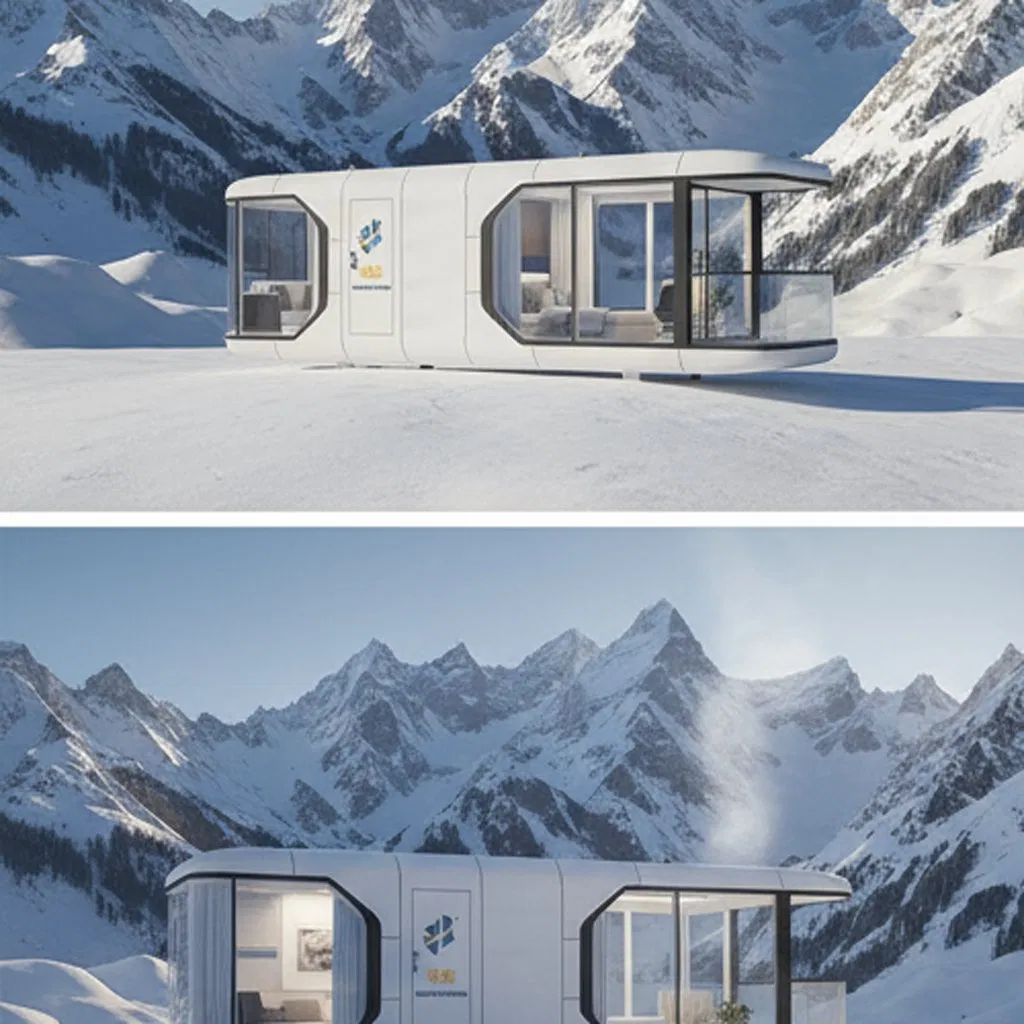 Cápsula hotelera de lujo ecológica para glamping, villa prefabricada para sitio de camping en resort turístico