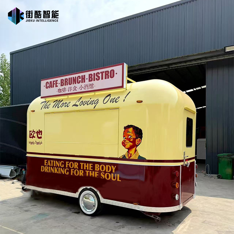 Camión de comida móvil adecuado para helados y papas fritas, remolque de comida portátil