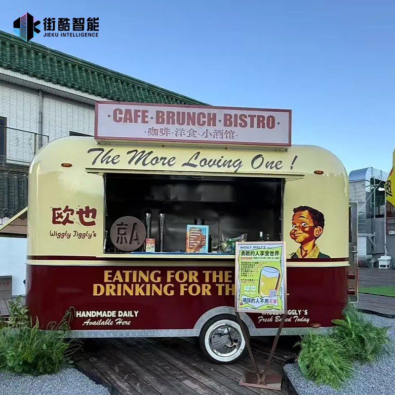 Camión de comida móvil adecuado para helados y papas fritas, remolque de comida portátil