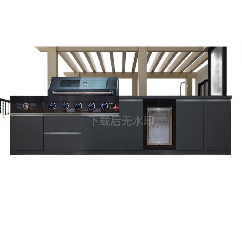Nuevo diseño de lujo estilo alta gama, impermeable, completamente modular, armario exterior de acero inoxidable