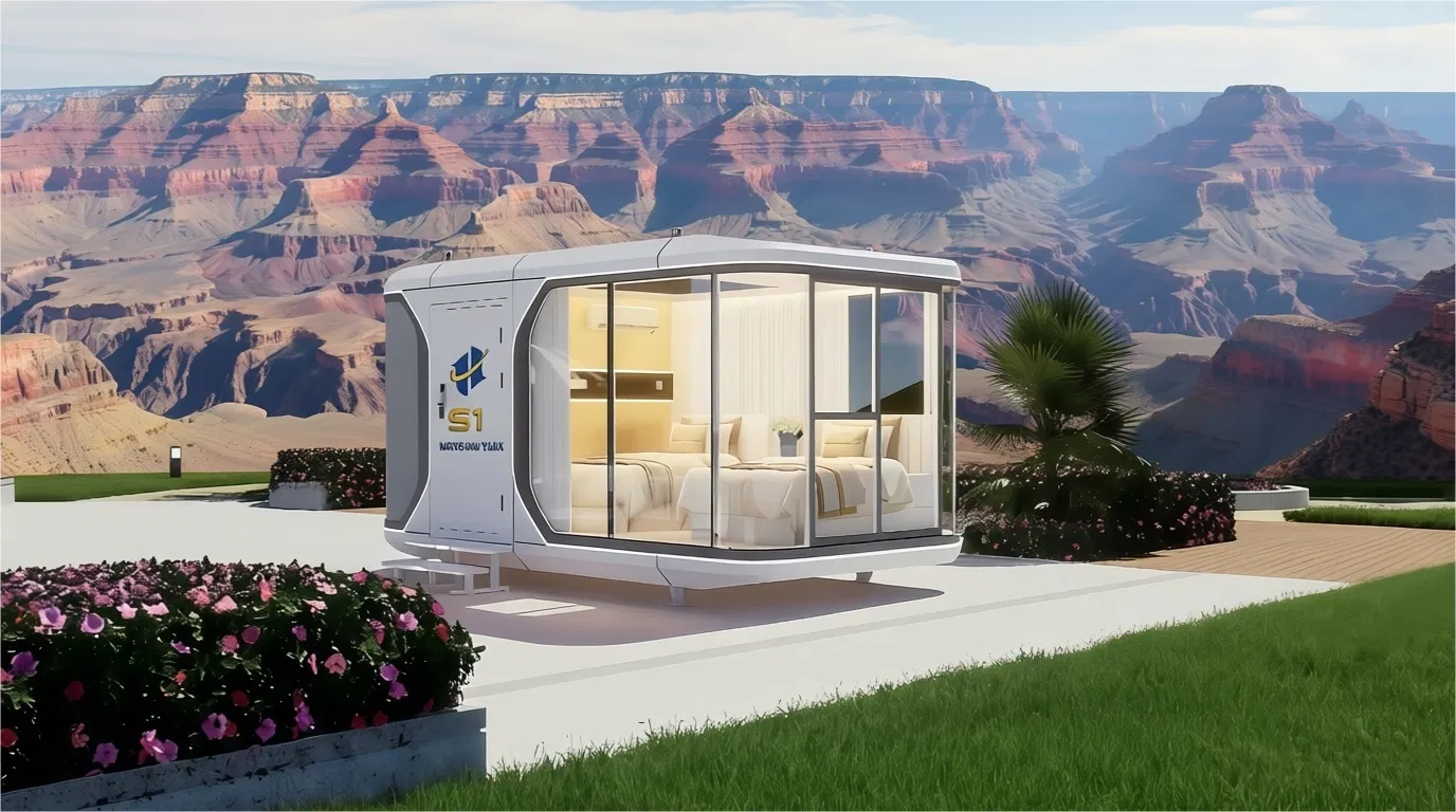 Casa cápsula espacial modular de lujo inteligente moderna tropical ODM para resorts en islas