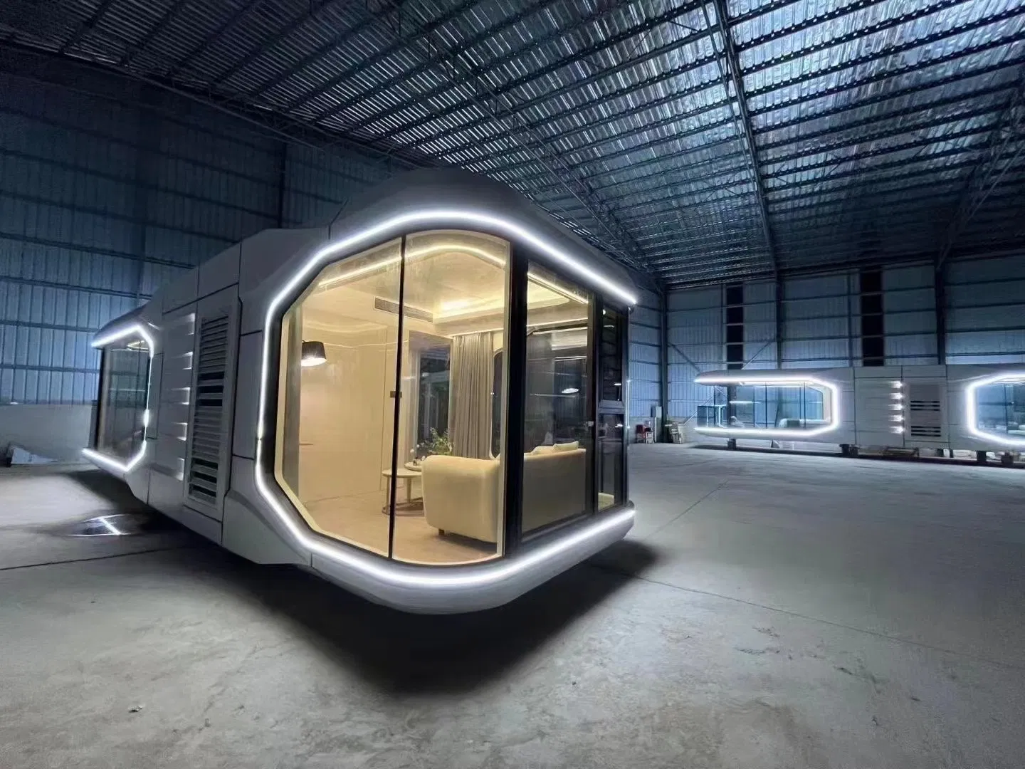 40FT Comercio Modular Lujo Prefabricado Acero Inteligente Tiny Espacio Cápsula Casa Prefabricada