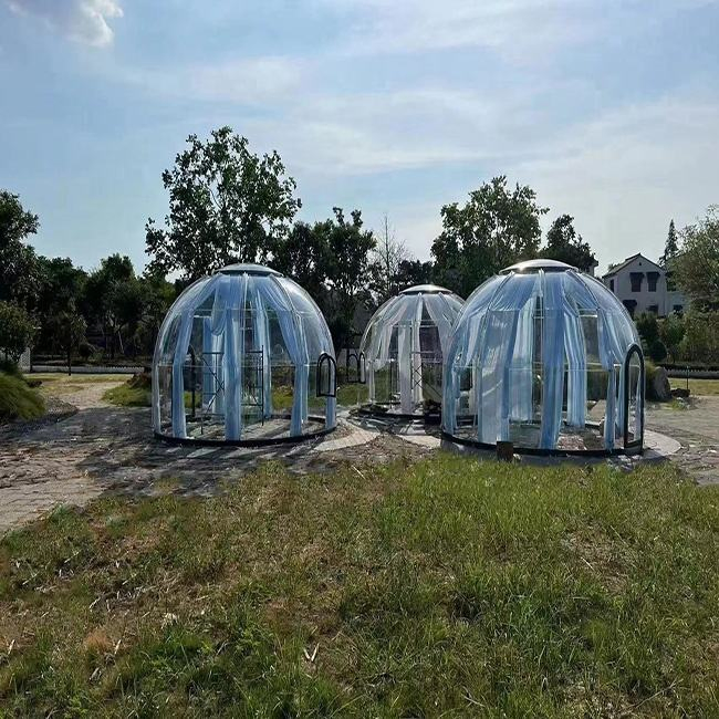 Casa de vacaciones domo transparente de policarbonato de diseño nuevo y en venta