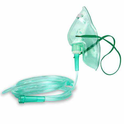 Mascarilla de oxígeno desechable de PVC con tubo tipo EOS esterilizada y desinfectante