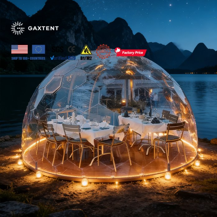 Tienda de hotel esférica personalizada, casa de domo geodésico, transparente, al aire libre, de policarbonato, glamping, vidrio, modular, iglú, domo burbuja
