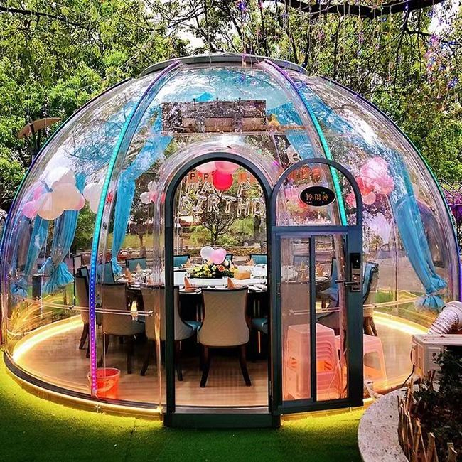Casa de vacaciones domo transparente de policarbonato de diseño nuevo y en venta