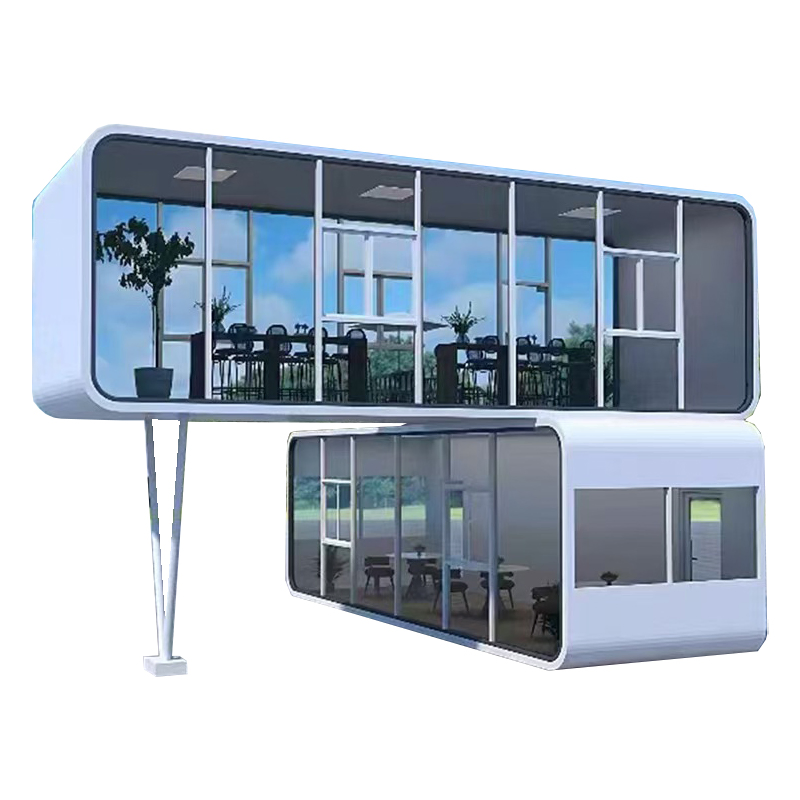 Cabaña de lujo ecológica de manzana, cabaña ecológica modular de acero