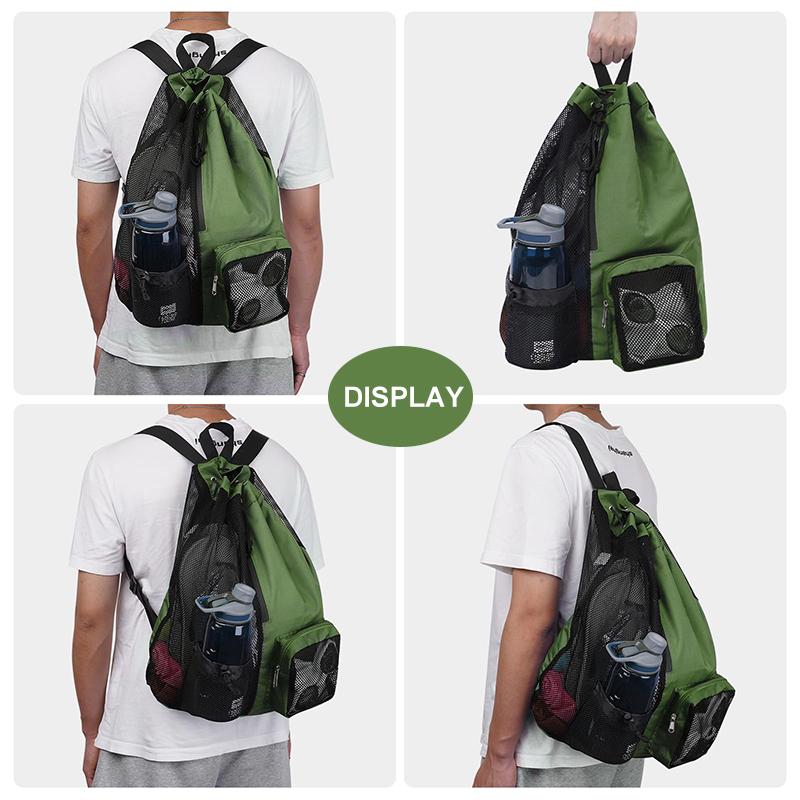 Beach Travel Sports Unisex Nylon Soft Waterproof Customizable Drawstring Backpack