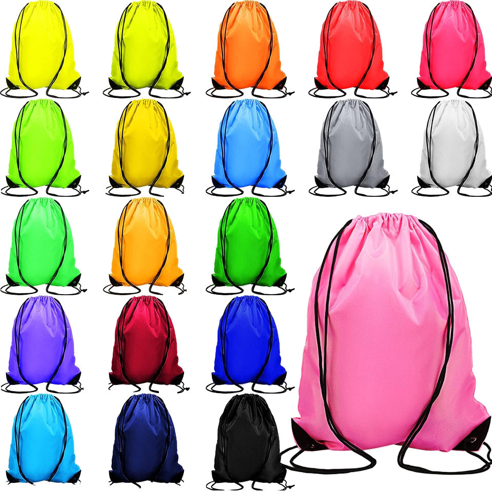 Wholesale Customized Promotional Cinch Bag Polyester Nylon Drawstring Shop Backpack with Custom Logos