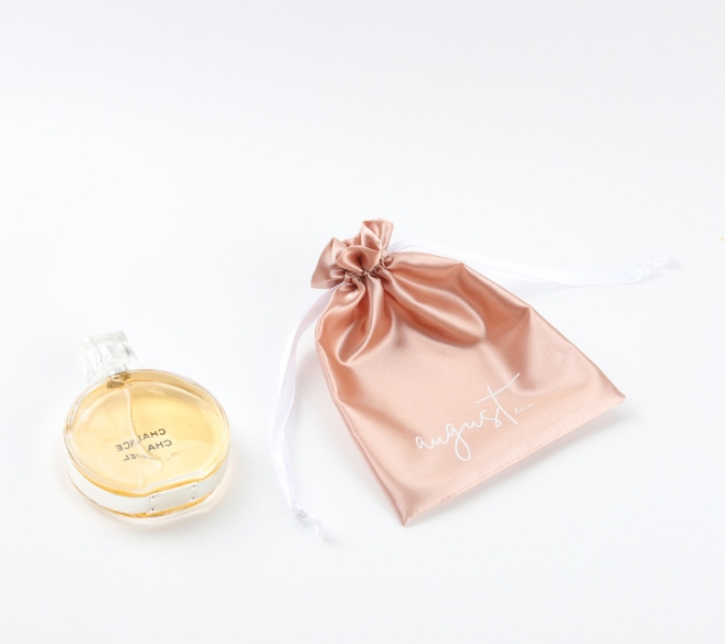 Custom Size Logo Lady Jewelry Drawstring Silk Satin Gift Dust Pouch