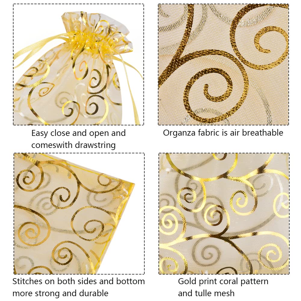 Recyclable Custom Logo Organza Mesh Cosmetic Bag Sheer Drawstring Pouches for Cosmetics &amp; Gifts