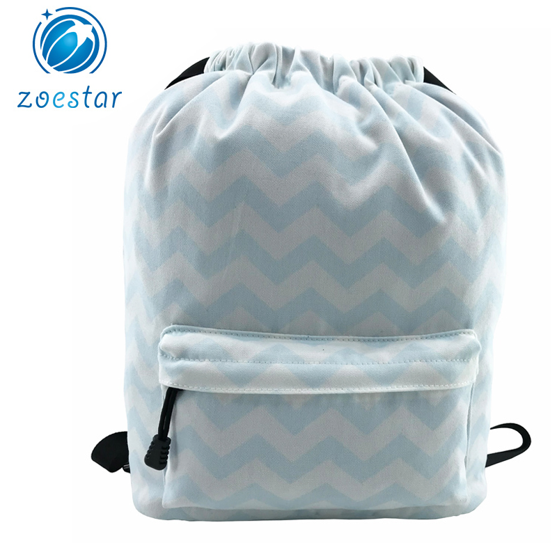 Custom Logo Sublimation String Polyester Nylon Gym Drawstring Bag Backpack with Logo