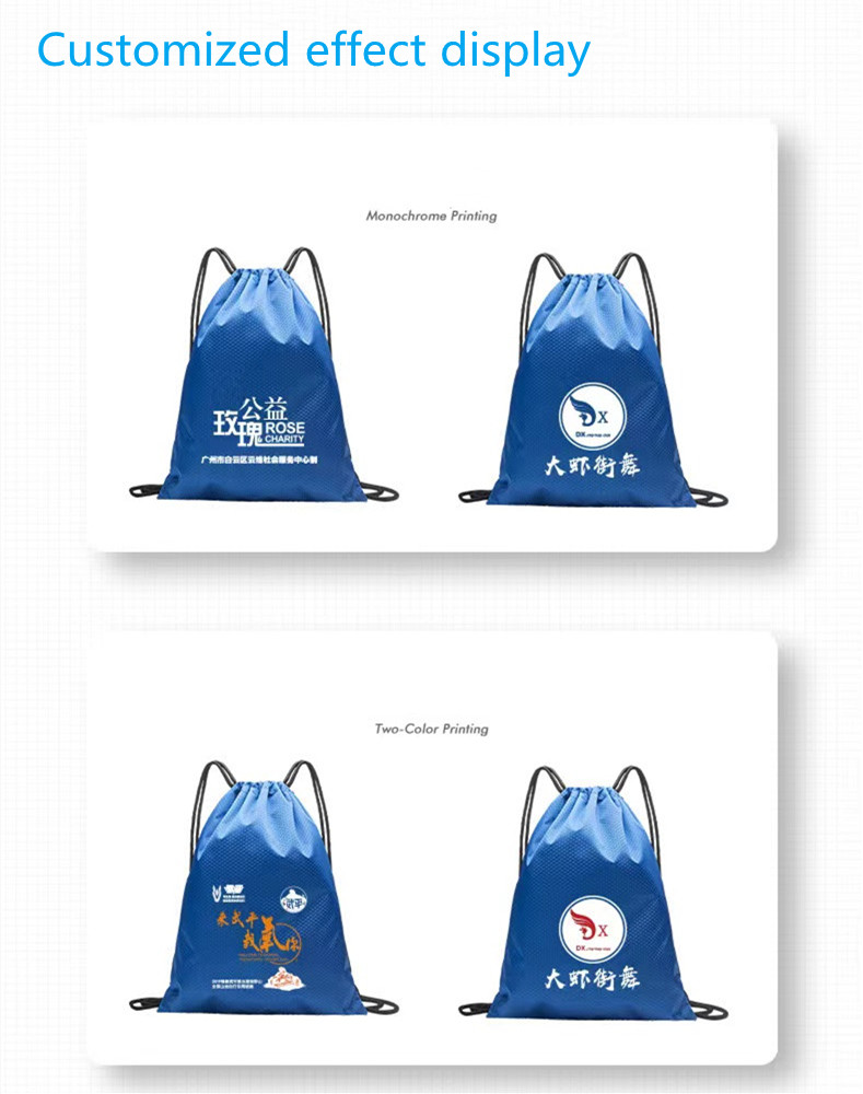 Polyester drawstring bag detail