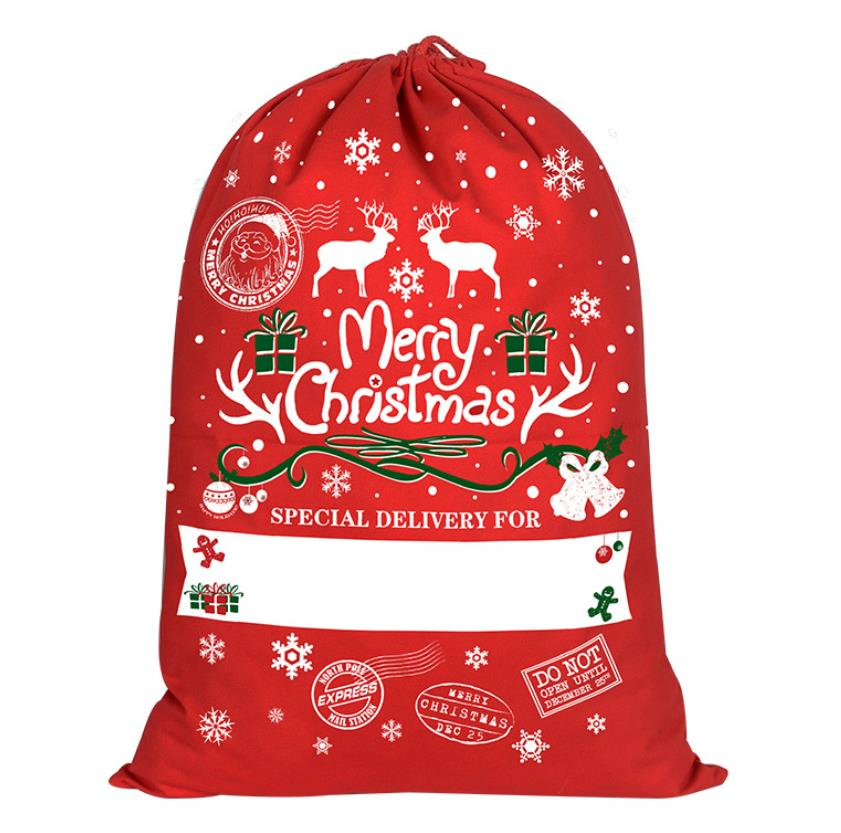 Christmas Decoration Gift Bag Santa Drawstring Pouch Cotton Bag Jute Bag