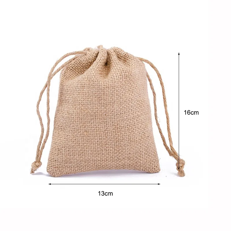 Burlap Bags Wedding Sacks Linen Sack Cocoa Jute Bag Favor with Drawstring