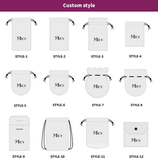 Bestpackaging Drawstring Jewelry Pouch Suede Jewel Packaging Bag Custom logo Jewelri Gift Bag Microfibre Leather