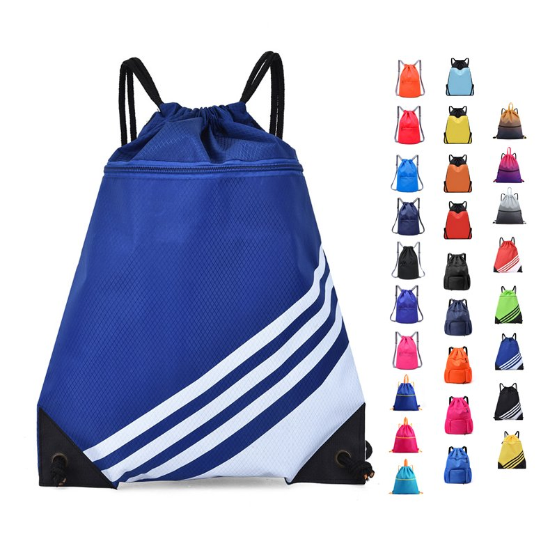Polyester Drawstring Bag Nylon Carry Draw String Gift Gym Sports Backpack Bag