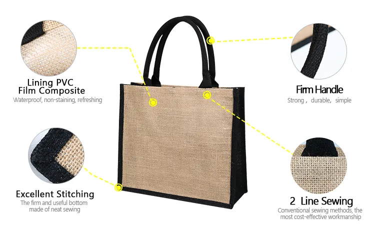 Medium Size Drawstring Linen Gift Bag Natural Jute Fabric Bags