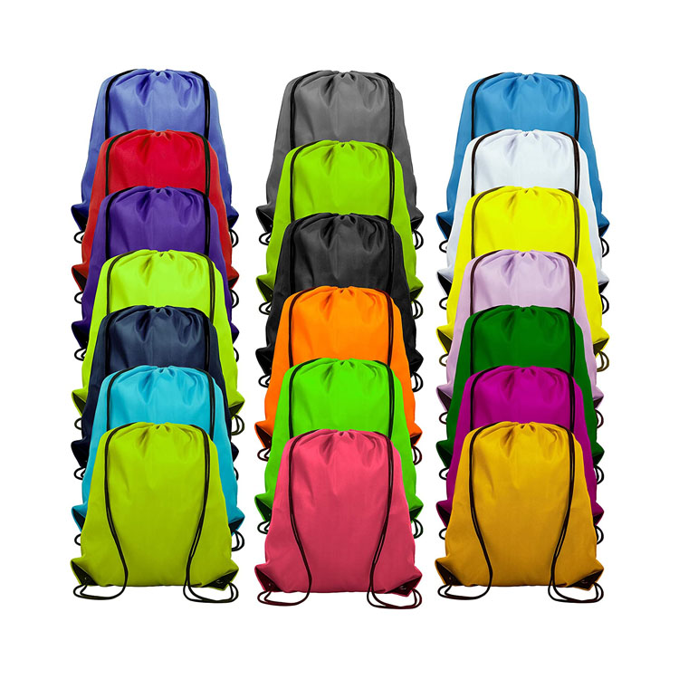 Hot Sale Promotional 20 colors Backpack sack cinch Tote Sport Storage Polyester Gym Traveling Custom Drawstring Bags