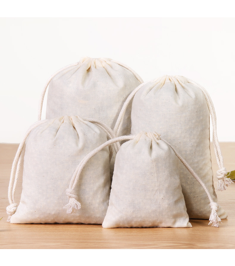 Cotton Storage Bags with Drawstrings Canvas Fabric Bread Bagsbulk Food Produce Reusable Muslin Natural Potato Onion Storage Bags for Cloth Shoe Bags