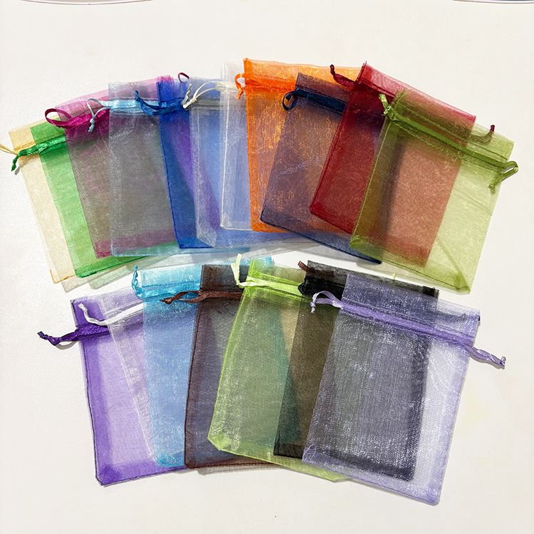 Wholesale Organza Bags 7x9cm Small Gift Pouch Drawstring Mesh Bag Accept Custom Packaging Bag With Rope for Wedding Jewelry
