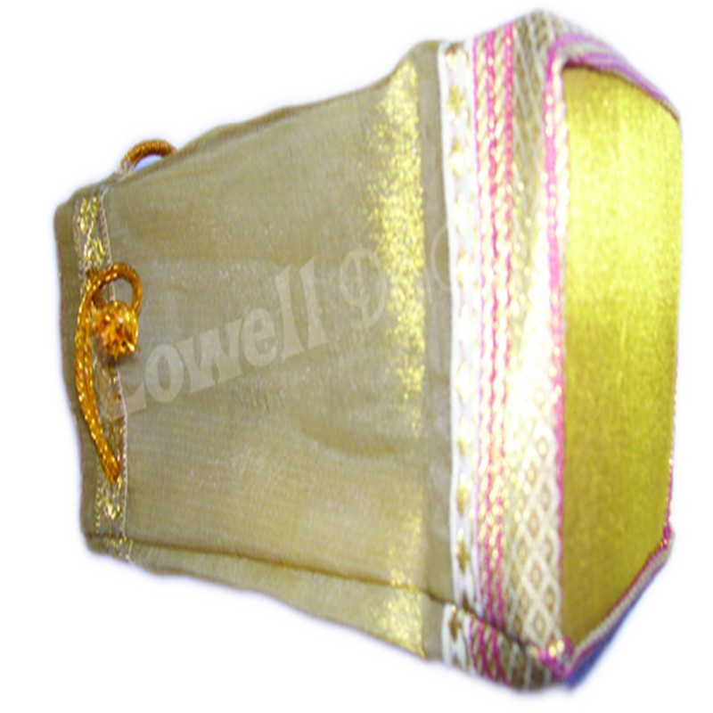 Elegant Custom Color &amp; Size Satin Sheer Pouches Printed Square Base Multi-Purpose Gift Bags for Events