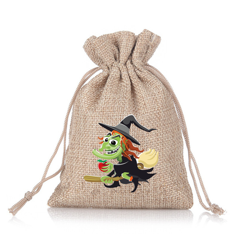 Hot Sale Halloween Burlap Favor Drawstrings Party Gift Candy Bags