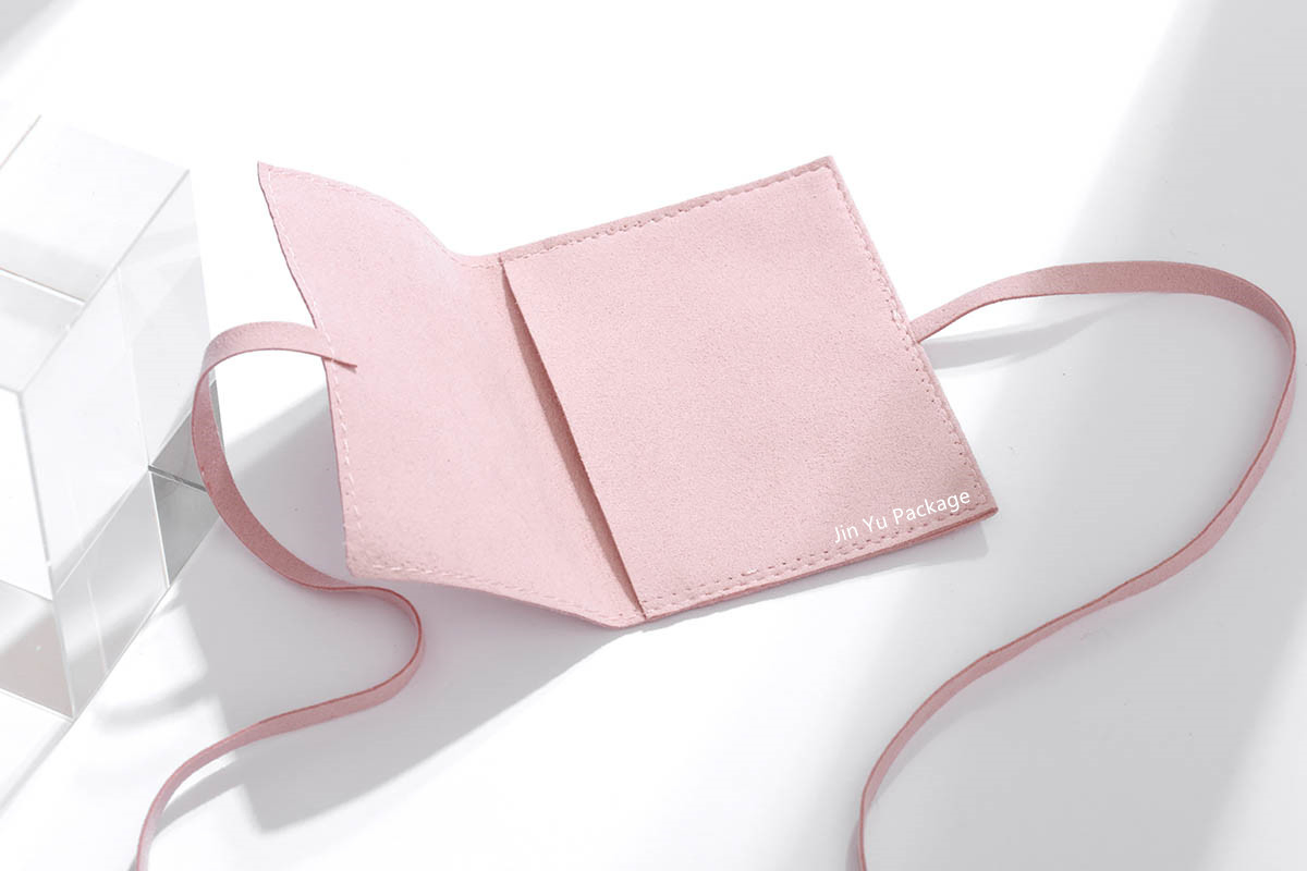 Custom Envelope Suede Leather Drawstring Gift Jewelry Pouch Manufacturer