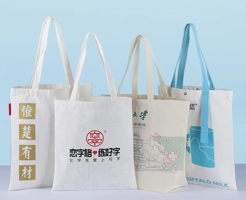 China Factory OEM Custom Design Printed Cotton Canvas Jute Tote Package Bag Shopper Bag Drawstring Package Bags