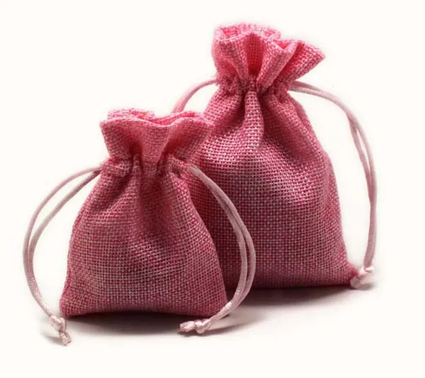 Vintage Burlap Jute Sacks Weddings Party Favor Drawstrings Gift Bags Jute Fabric Gift Pouches