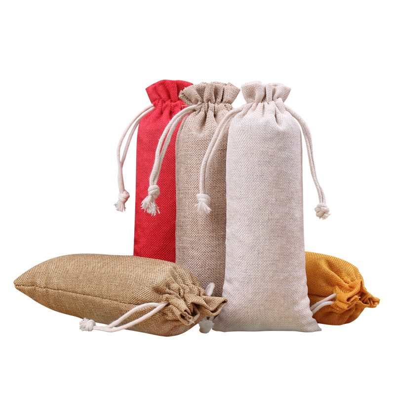 Linen Bag Drawstring Christmas Gift Packaging Dust-Proof Decorative Item Linen Cloth Bag