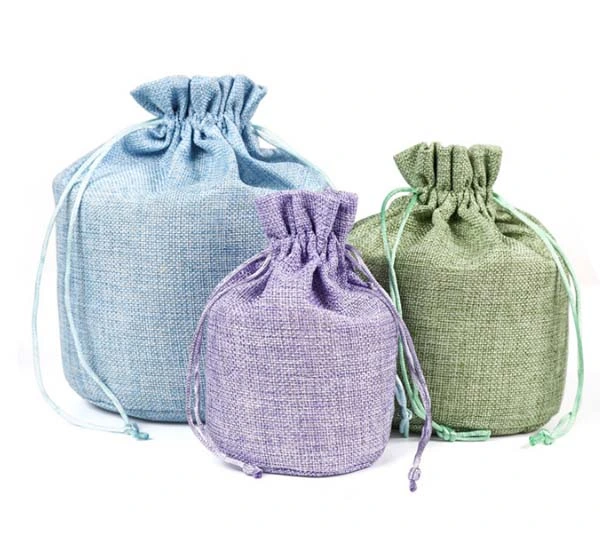 Colored Jute Bag Drawstring Gift Beads Bags for Storage