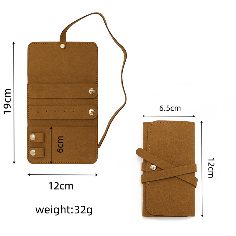 Microfiber Jewelry Pouch Portable Multi-Slot Bag Stylish Organizer Durable Jewelry Storage for Daily Carry Travel Gift