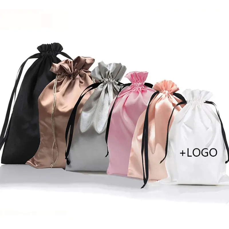 Wholesale Printed Promotional Gift Canvas Cotton Drawstring Satin Bag Customized Logo
